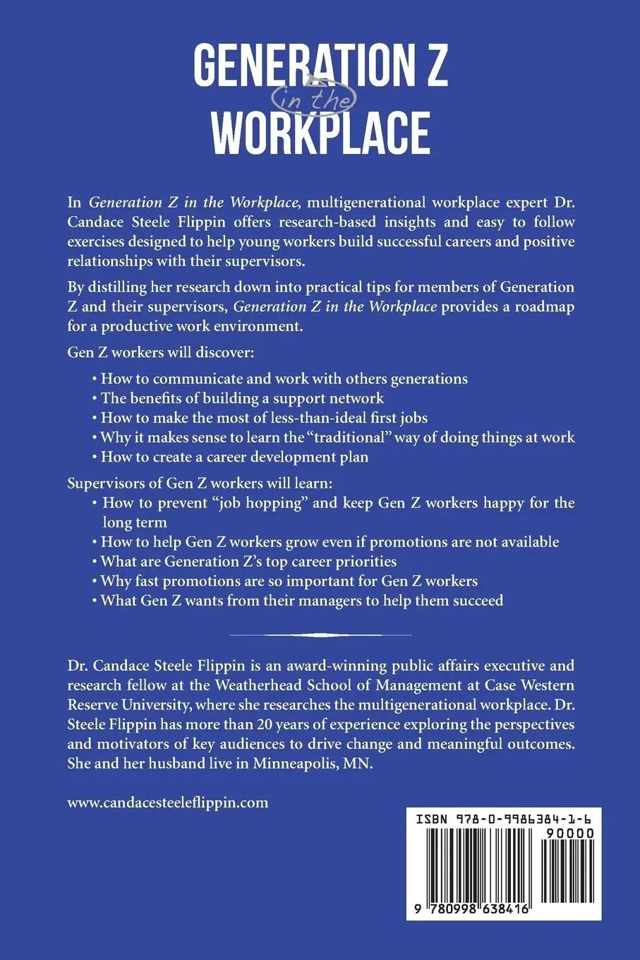 Rückseite: 9780998638416 | Generation Z in the Workplace | Candace Steele Flippin | Taschenbuch