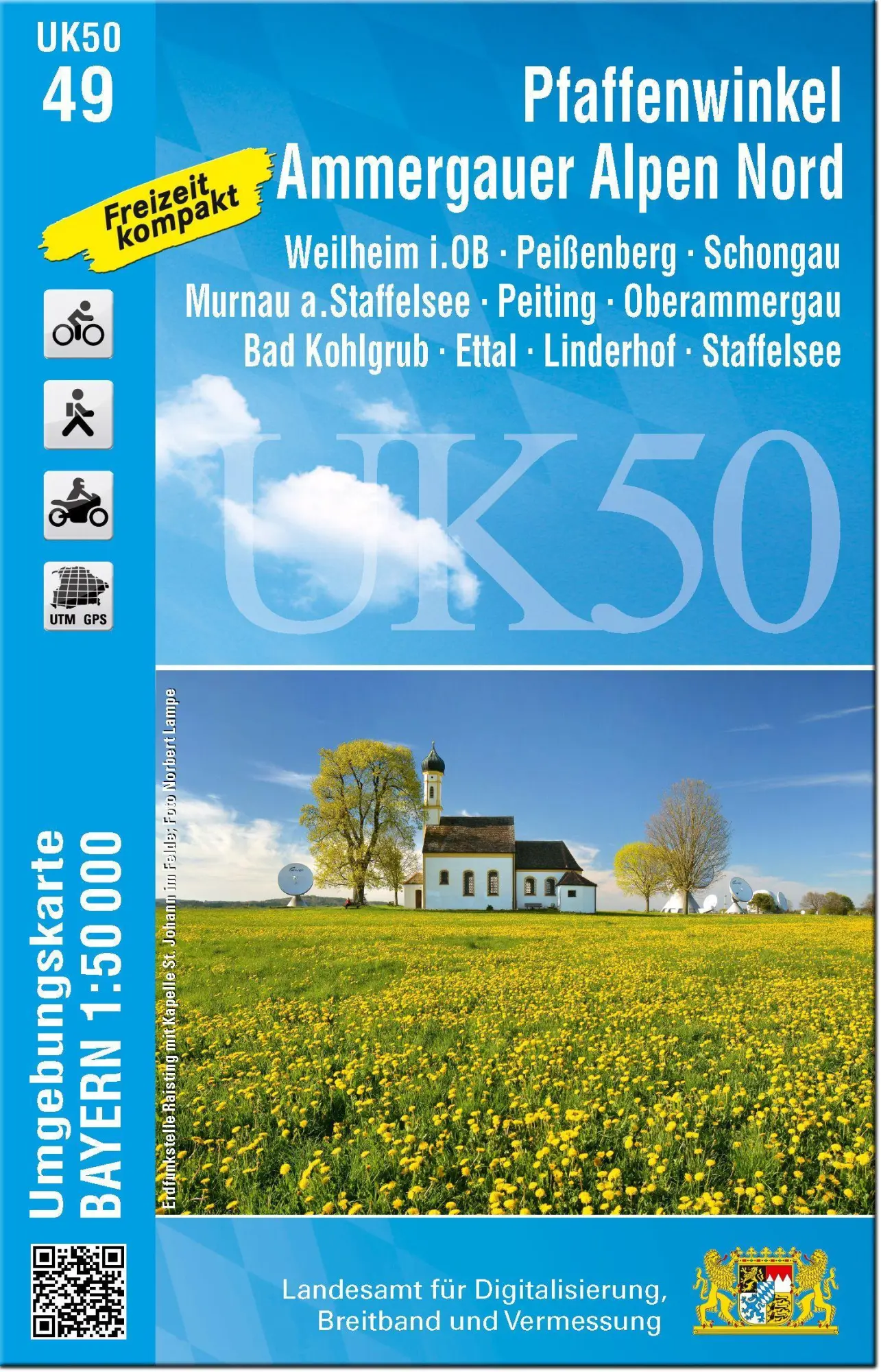 Cover: 9783899338416 | Pfaffenwinkel Ammergauer Alpen Nord 1 : 50 000 (UK50-49) | Deutsch