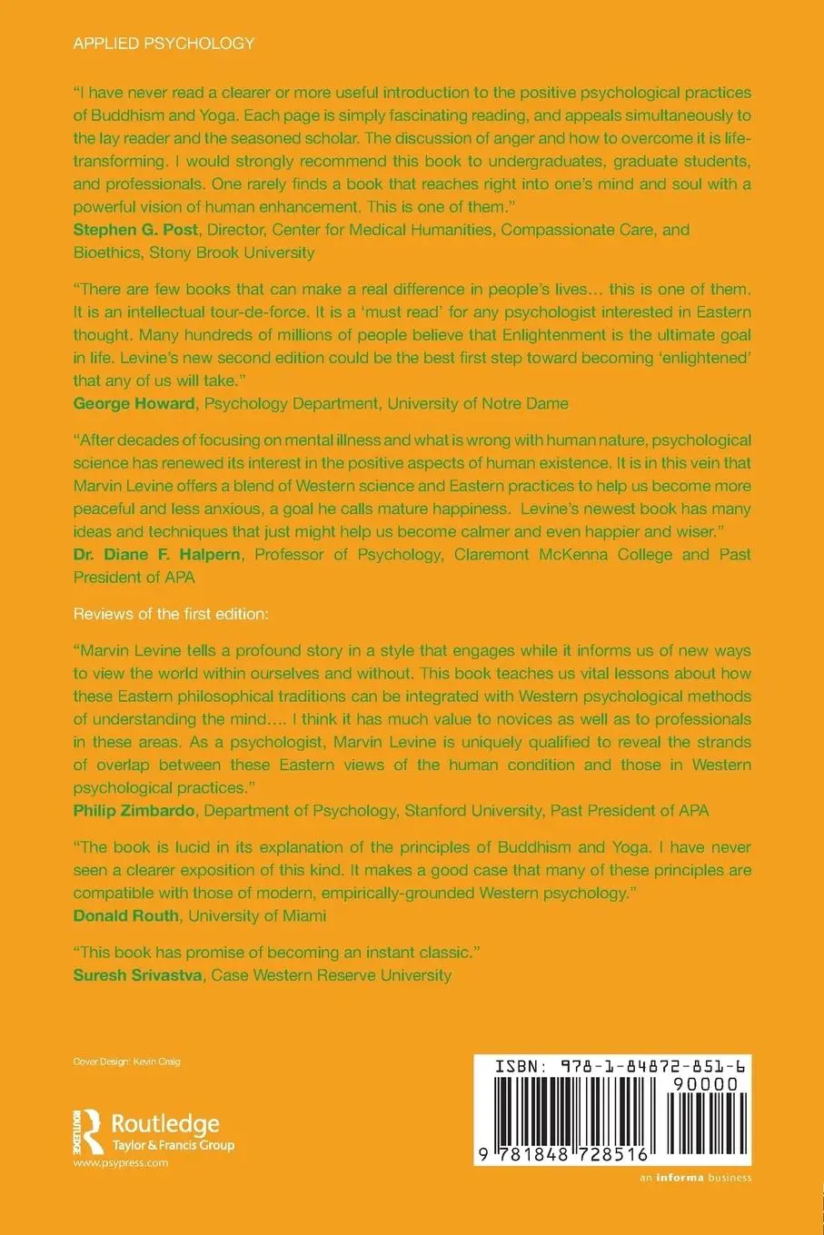 Rückseite: 9781848728516 | The Positive Psychology of Buddhism and Yoga | Marvin Levine | Buch