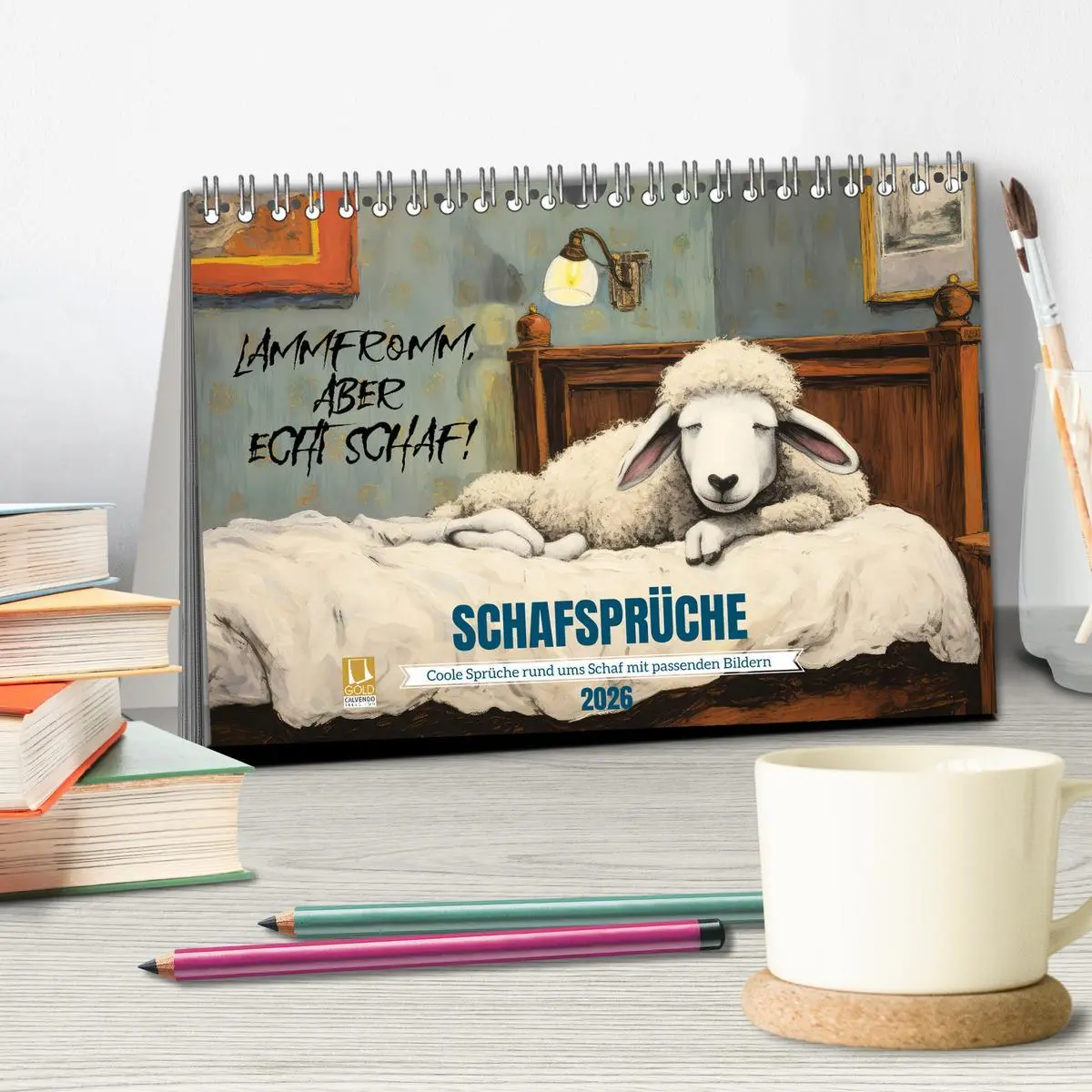 Bild: 9783457478516 | Schafsprüche (Tischkalender 2026 DIN A5 quer), CALVENDO Monatskalender