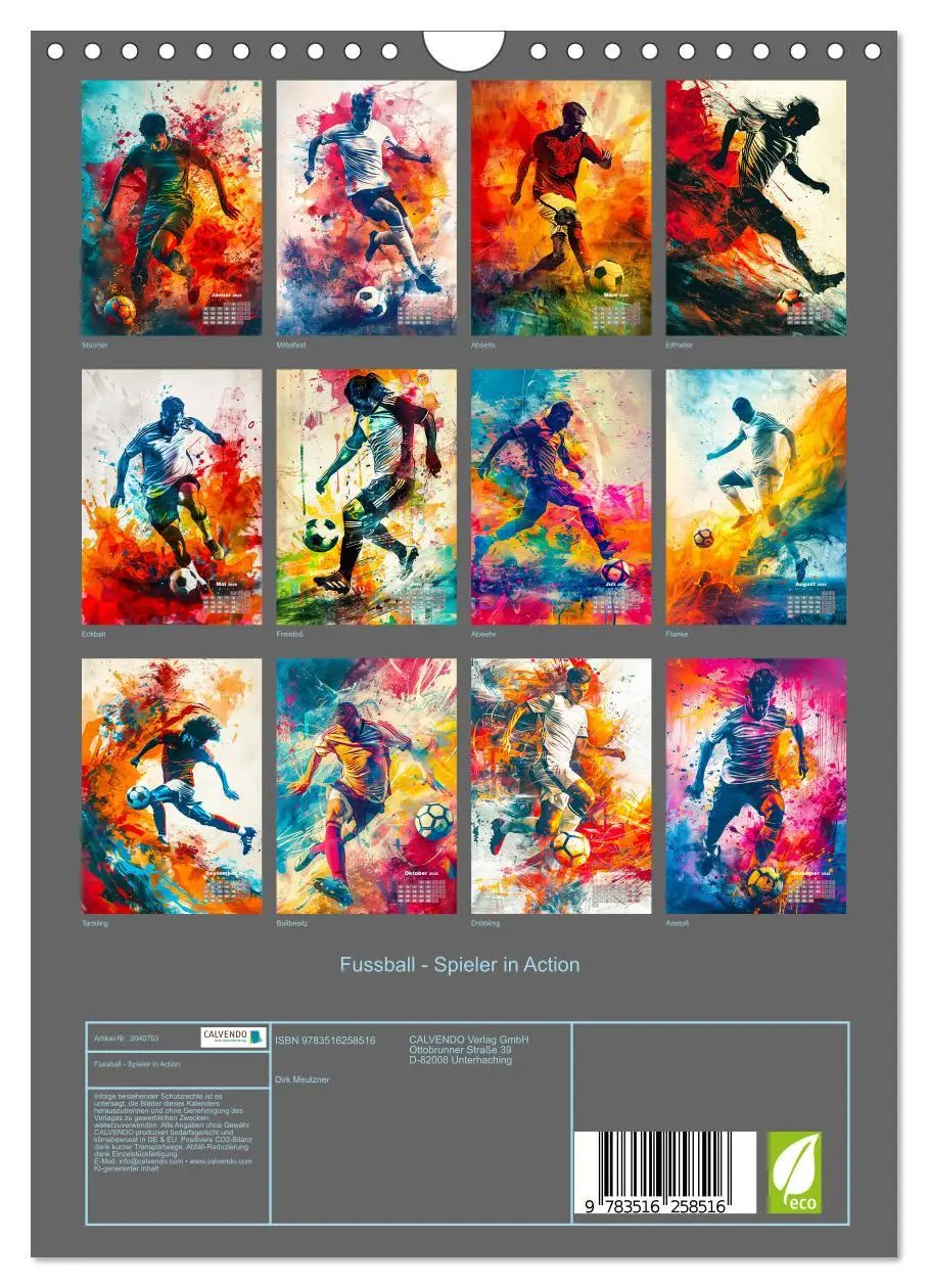 Bild: 9783516258516 | Fussball - Spieler in Action (Wandkalender 2026 DIN A4 hoch),...