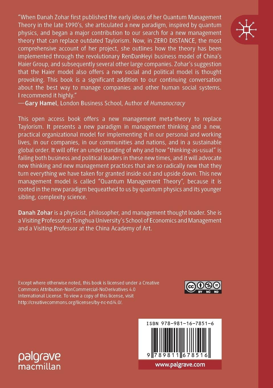 Rückseite: 9789811678516 | Zero Distance | Management in the Quantum Age | Danah Zohar | Buch