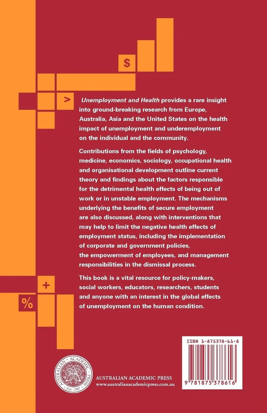Rückseite: 9781875378616 | Unemployment and Health | Thomas Kieselbach | Taschenbuch | Englisch