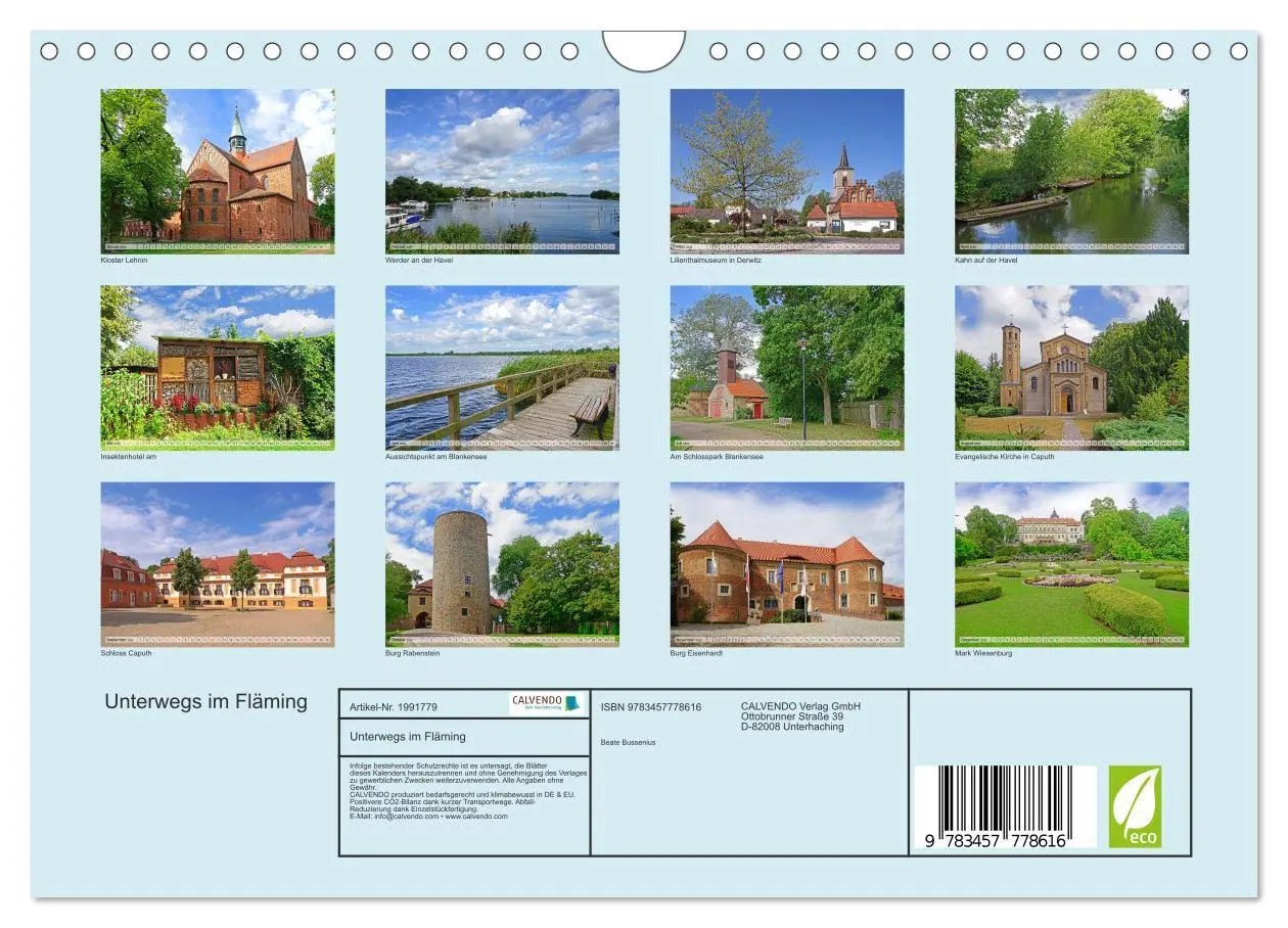 Bild: 9783457778616 | Unterwegs im Fläming (Wandkalender 2026 DIN A4 quer), CALVENDO...