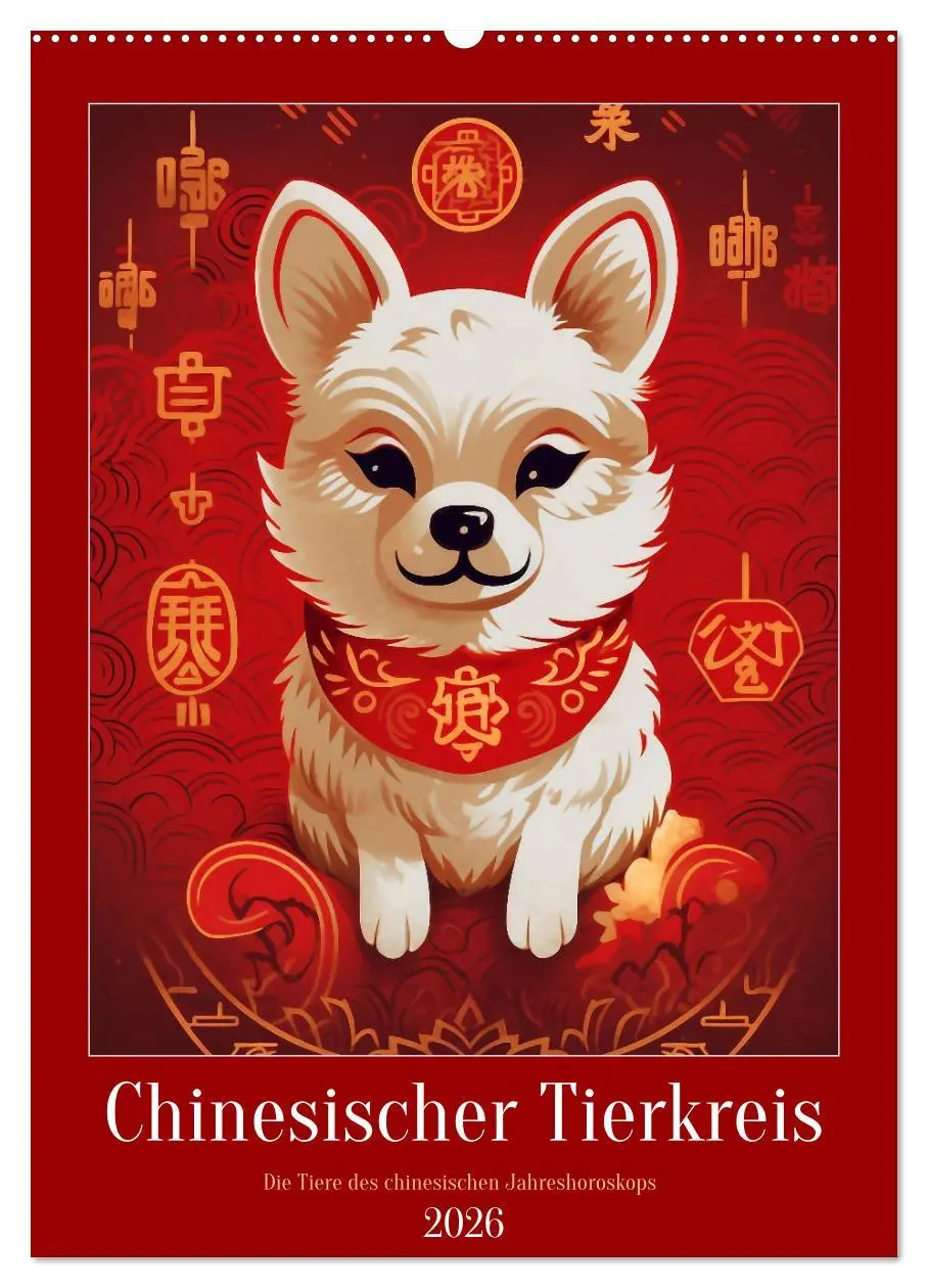 Cover: 9783516318616 | Chinesischer Tierkreis (Wandkalender 2026 DIN A2 hoch), CALVENDO...