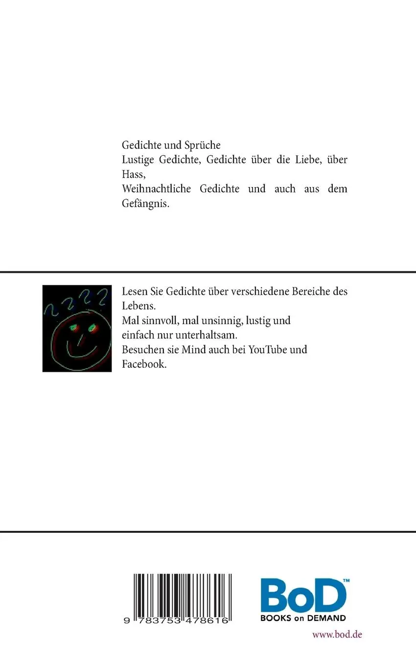 Rückseite: 9783753478616 | Gedichte und Sprüche | Mind Mind | Taschenbuch | Paperback | 52 S.