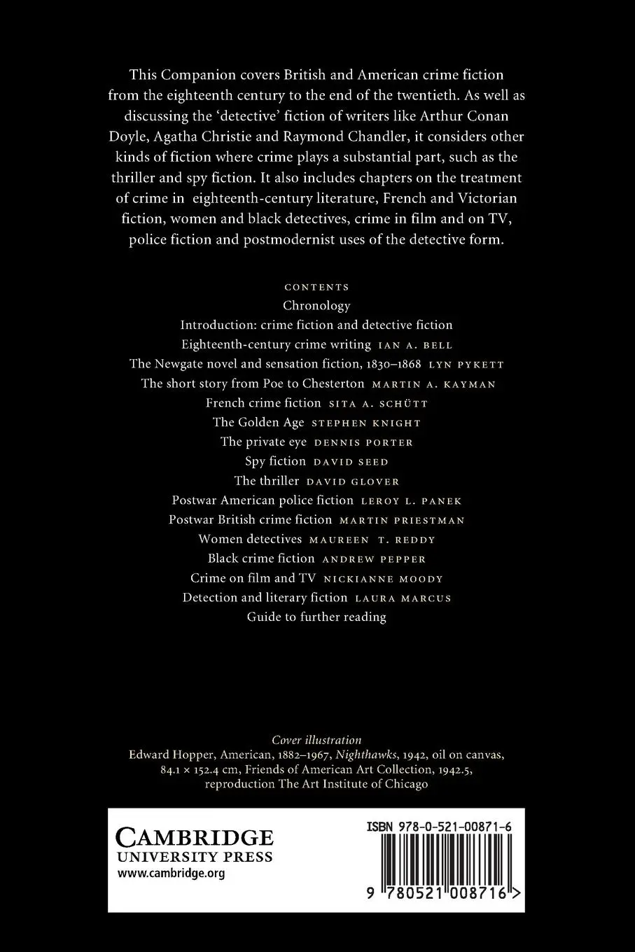 Rückseite: 9780521008716 | The Cambridge Companion to Crime Fiction | Martin Priestman | Buch