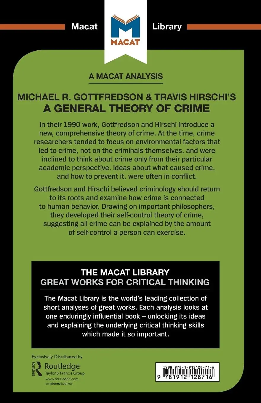 Rückseite: 9781912128716 | An Analysis of Michael R. Gottfredson and Travish Hirschi's A...