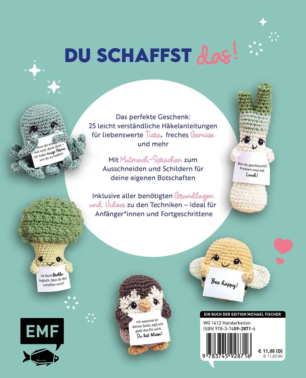 Rückseite: 9783745928716 | Emotional Support Amigurumis - Kleine Mutmacher und Glücksbringer...