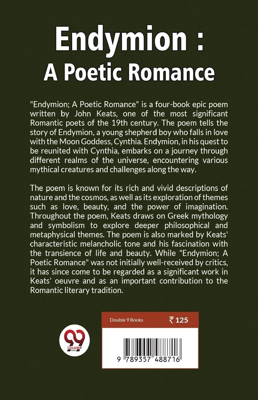 Rückseite: 9789357488716 | Endymion | A Poetic Romance | John Keats | Taschenbuch | Englisch