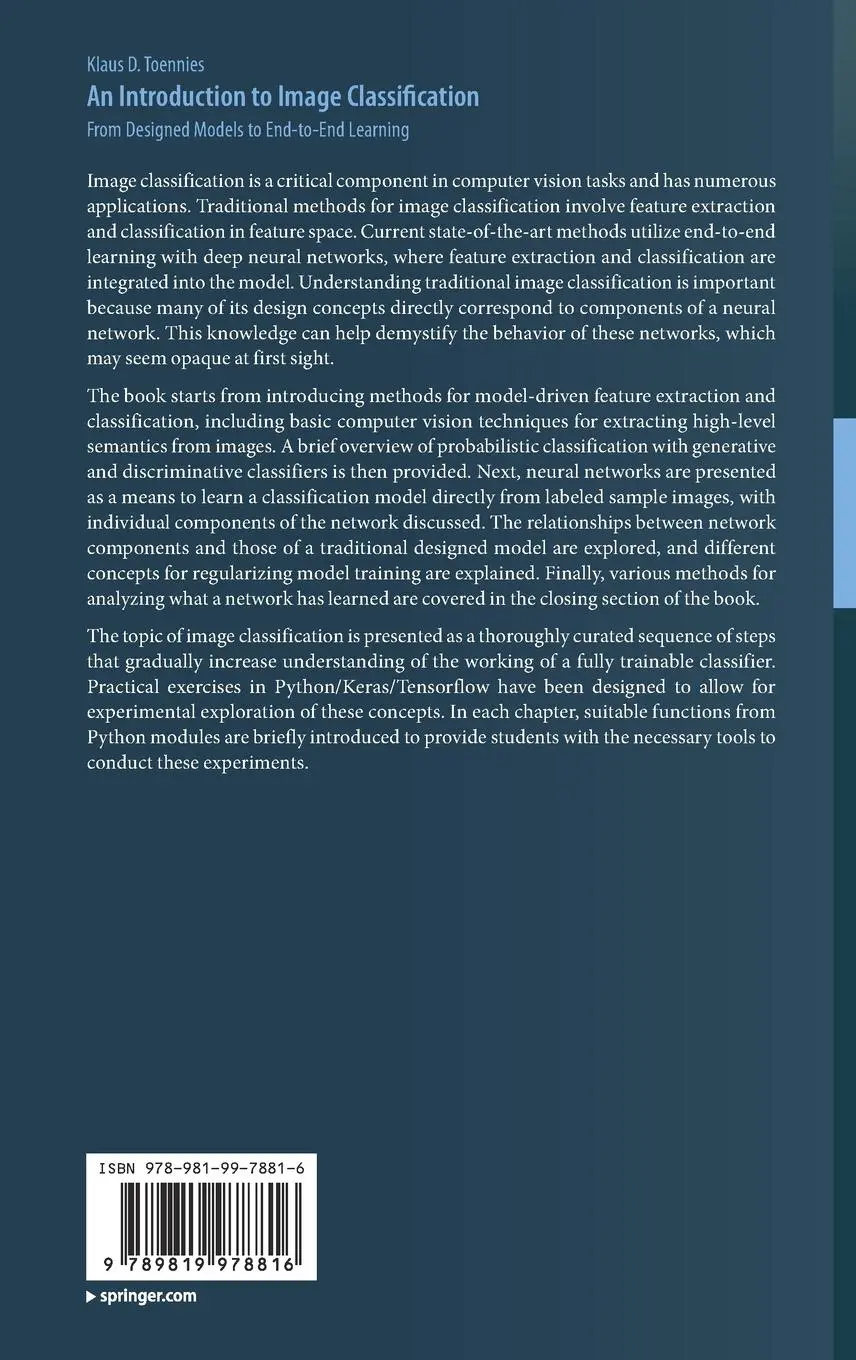 Rückseite: 9789819978816 | An Introduction to Image Classification | Klaus D. Toennies | Buch