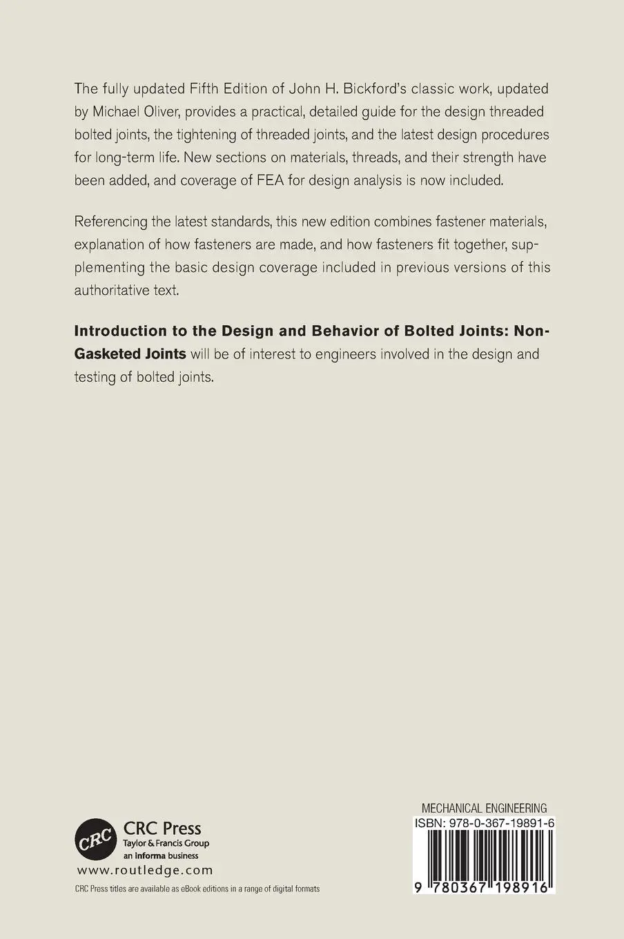 Rückseite: 9780367198916 | Introduction to the Design and Behavior of Bolted Joints | Buch | 2022