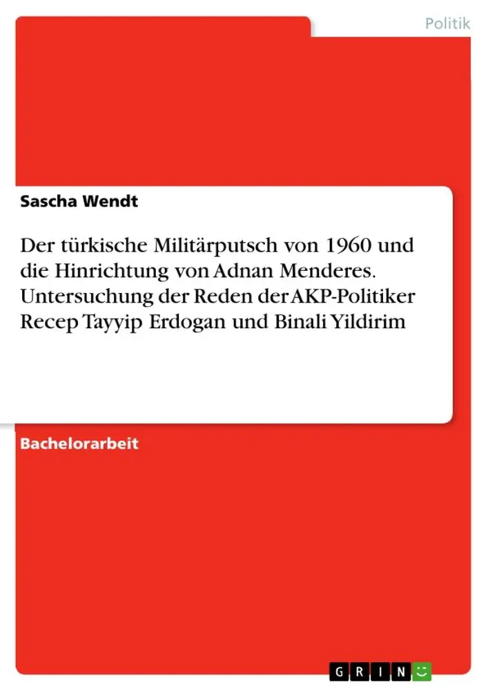 Cover: 9783346318916 | Der türkische Militärputsch von 1960 und die Hinrichtung von Adnan...