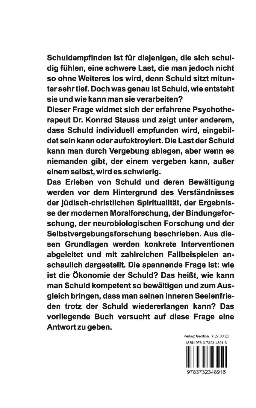 Rückseite: 9783732348916 | Selbstvergebung durch Schuldkompetenz | Konrad Stauss | Buch | 420 S.