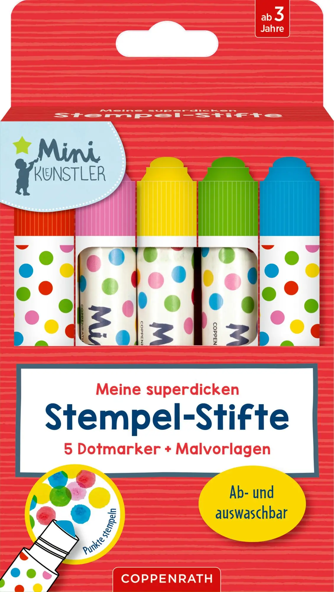 Cover: 4050003959016 | Meine superdicken Stempel-Stifte | 5 Dotmarker plus Malvorlagen | 2025
