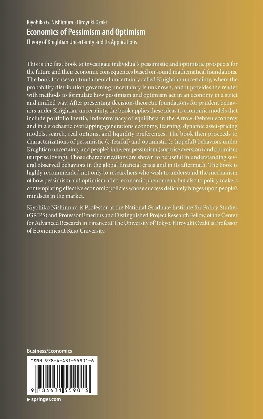 Rückseite: 9784431559016 | Economics of Pessimism and Optimism | Hiroyuki Ozaki (u. a.) | Buch