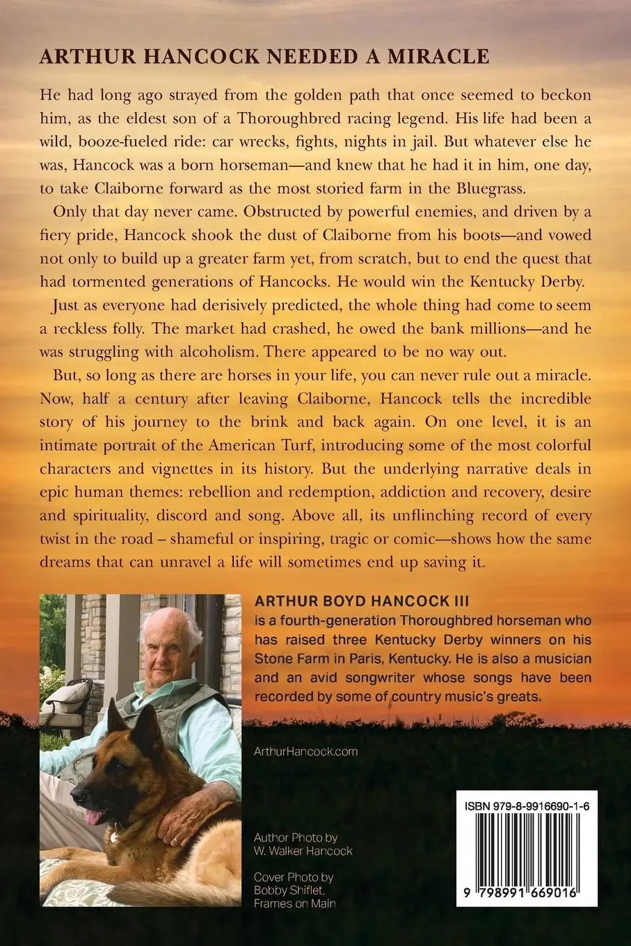 Rückseite: 9798991669016 | Dark Horses | A Memoir of Redemption | Arthur B Hancock | Taschenbuch