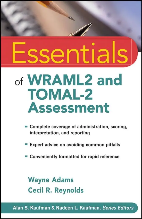 Cover: 9780470179116 | Essentials of Wraml2 and Tomal-2 Assessment | Wayne Adams (u. a.)