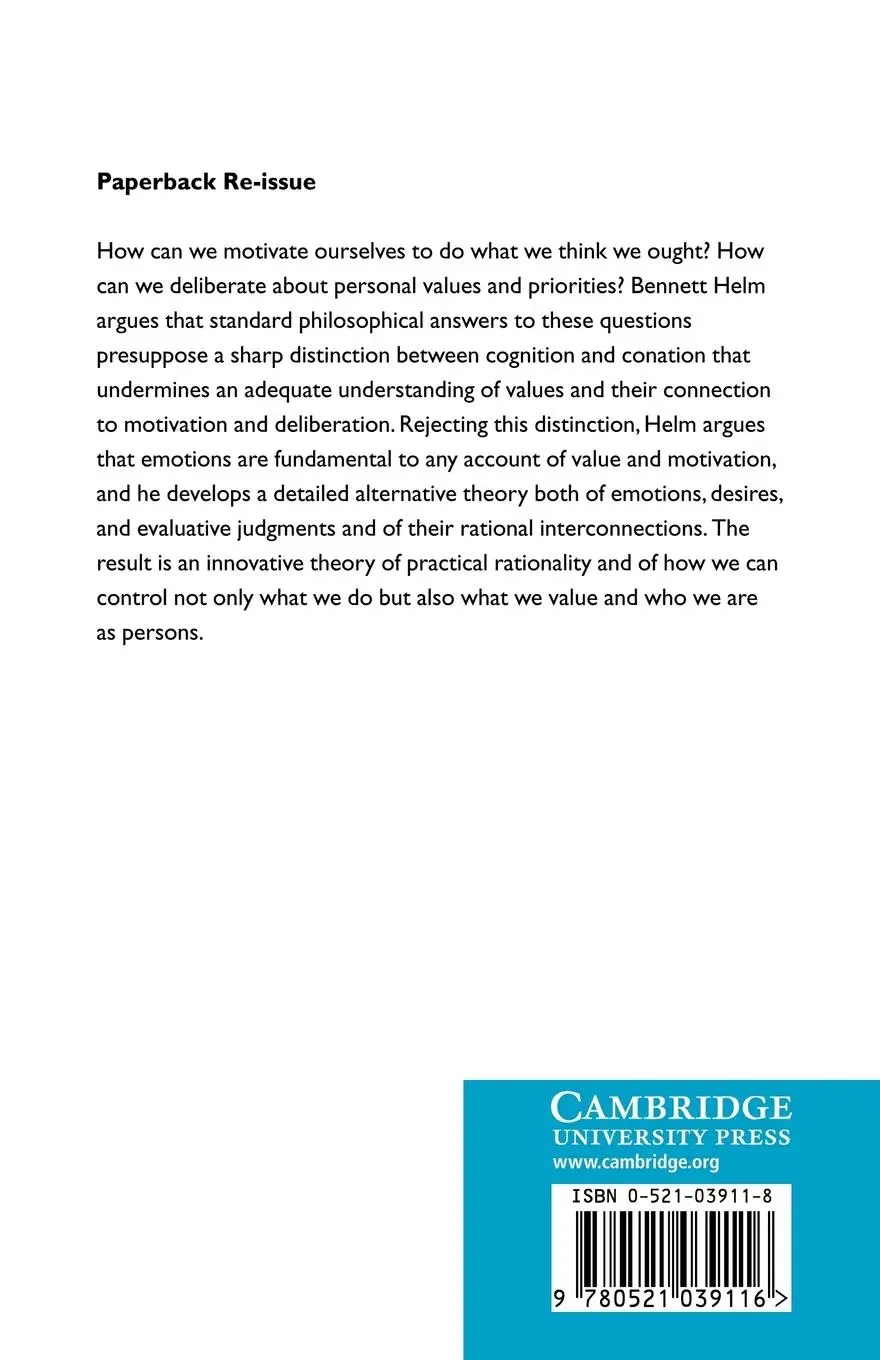 Rückseite: 9780521039116 | Emotional Reason | Deliberation, Motivation, and the Nature of Value