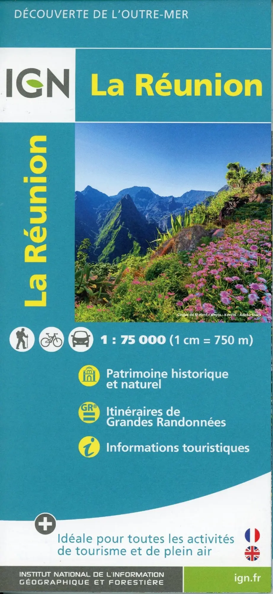 Cover: 9782758549116 | La Réunion 1:75 000 | (Land-)Karte | IGN Cartes DOM | Französisch