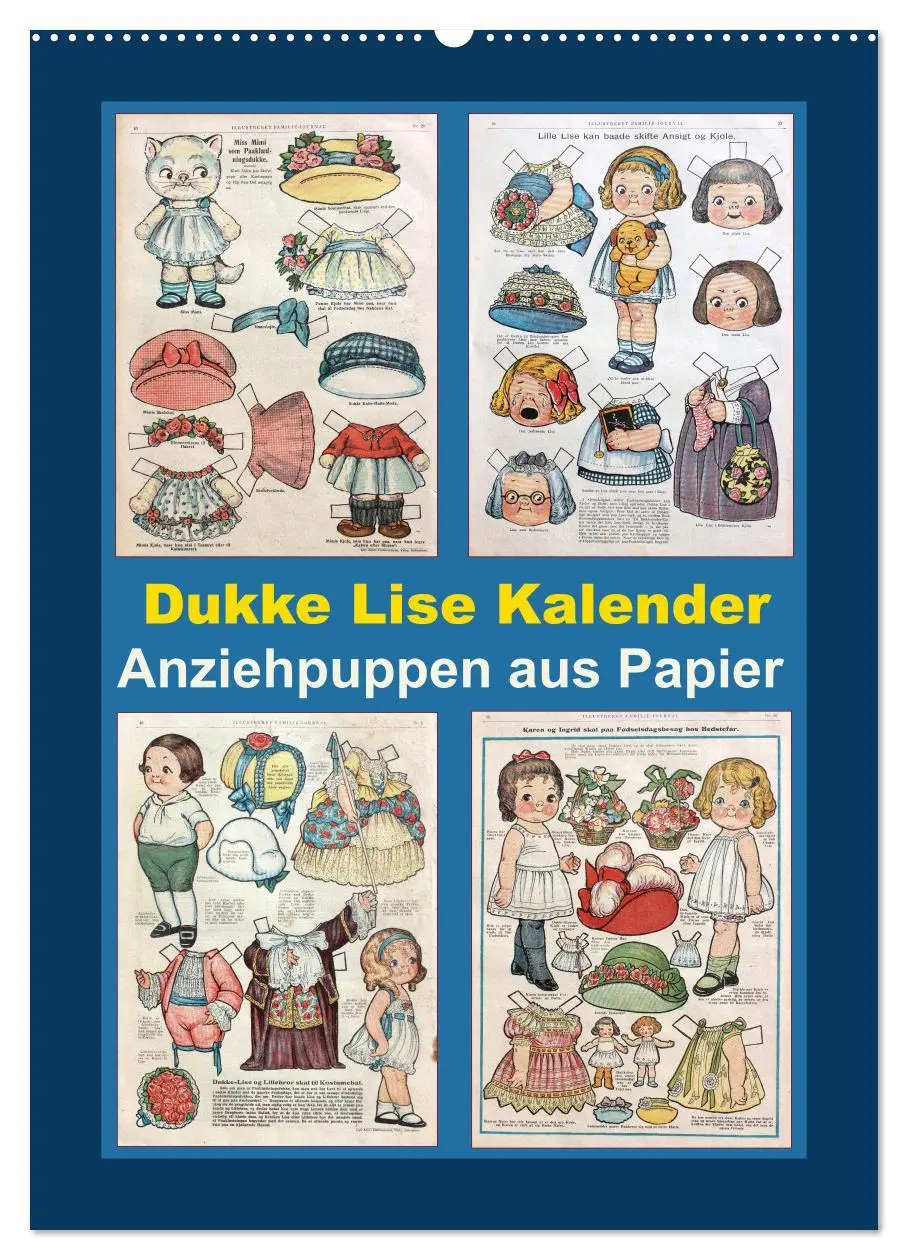 Cover: 9783516409116 | Dukke Lise Kalender - Anziehpuppen aus Papier (Wandkalender 2026...