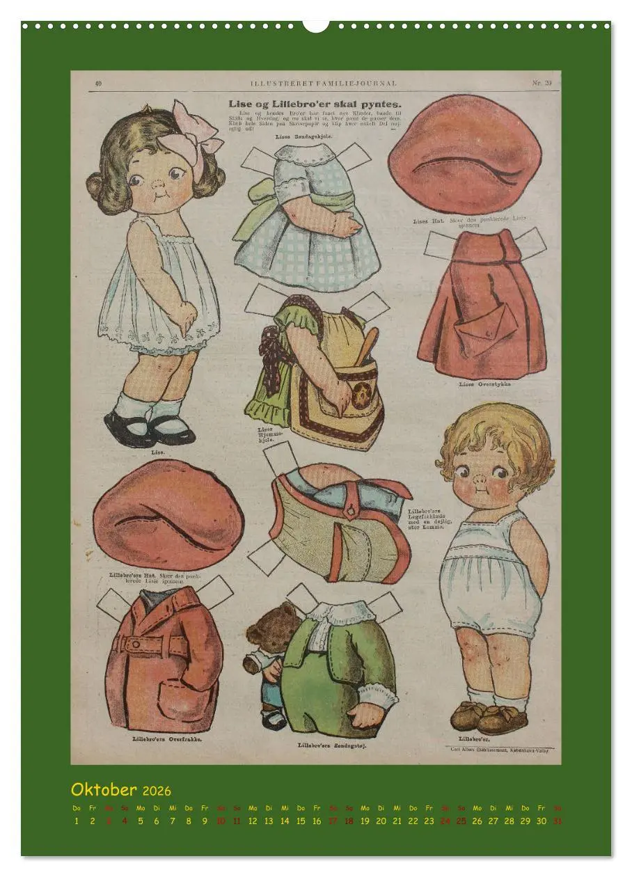 Bild: 9783516409116 | Dukke Lise Kalender - Anziehpuppen aus Papier (Wandkalender 2026...