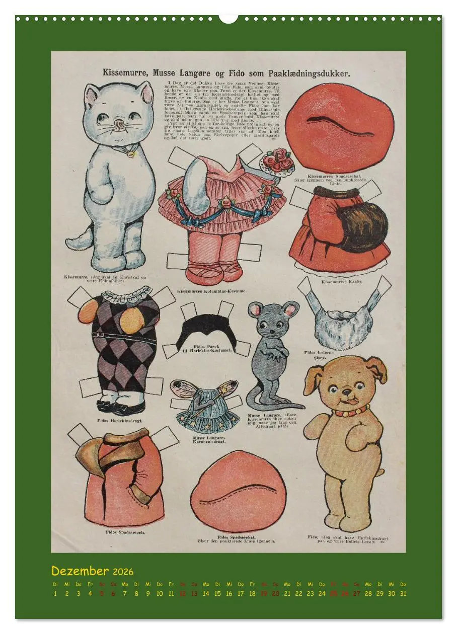 Bild: 9783516409116 | Dukke Lise Kalender - Anziehpuppen aus Papier (Wandkalender 2026...