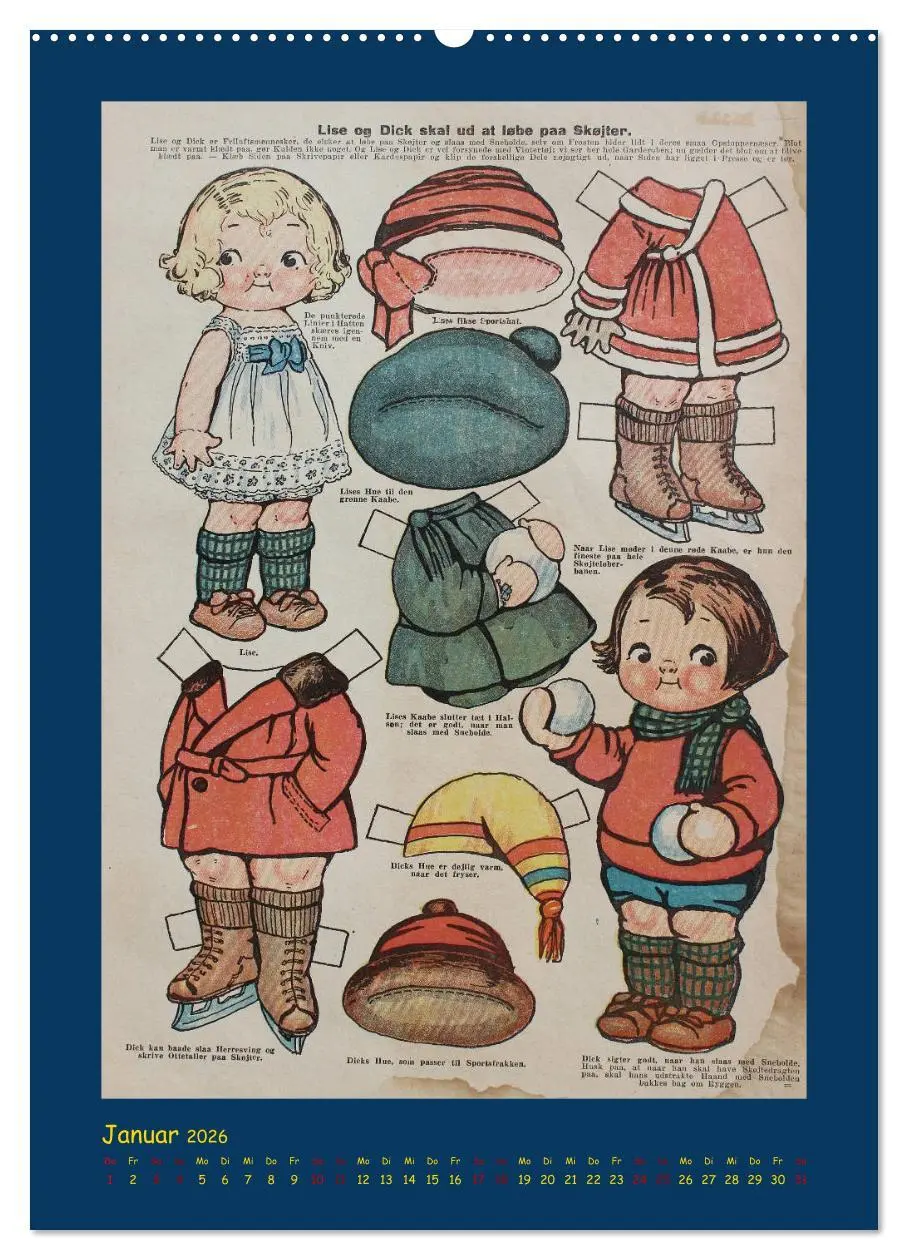 Bild: 9783516409116 | Dukke Lise Kalender - Anziehpuppen aus Papier (Wandkalender 2026...