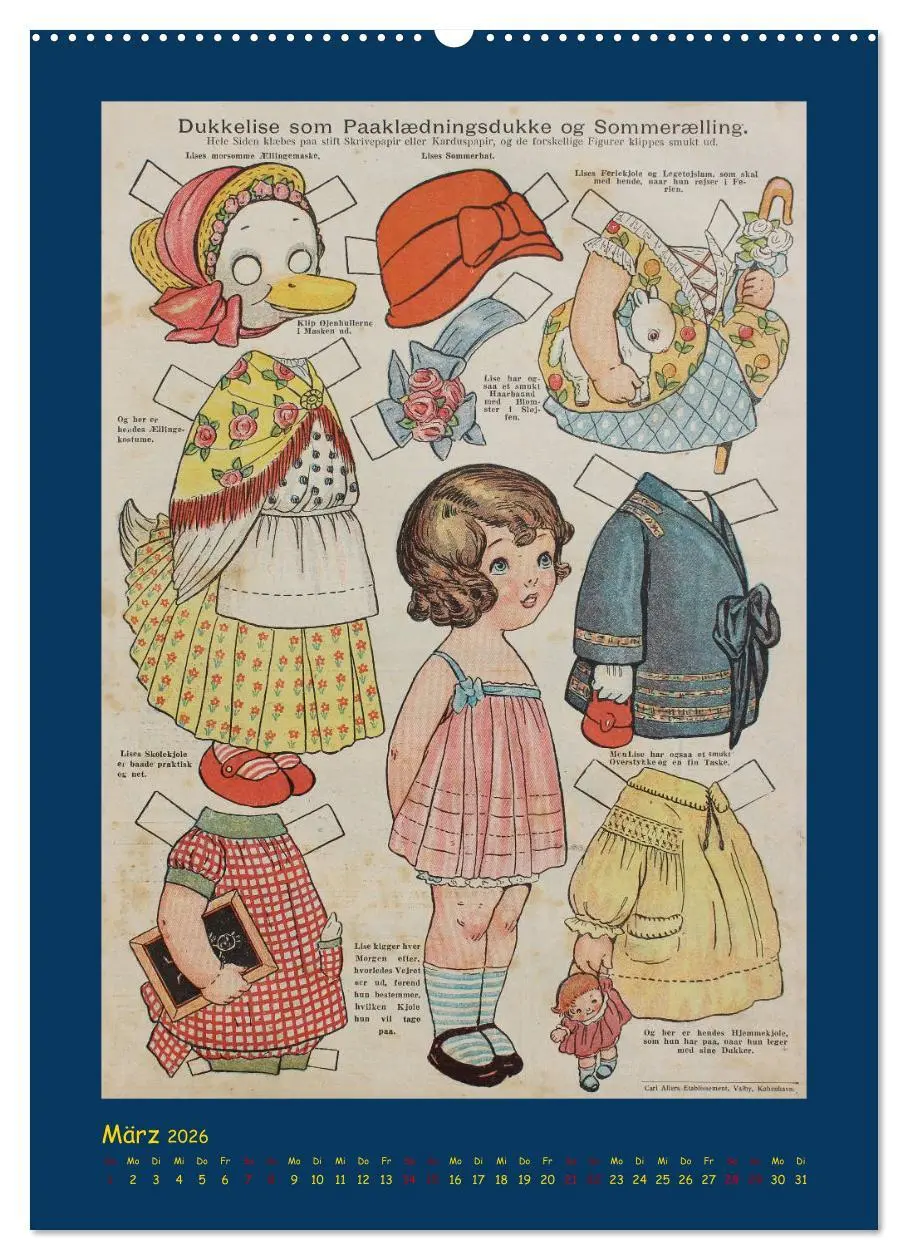 Bild: 9783516409116 | Dukke Lise Kalender - Anziehpuppen aus Papier (Wandkalender 2026...