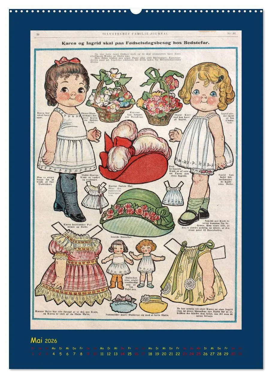 Bild: 9783516409116 | Dukke Lise Kalender - Anziehpuppen aus Papier (Wandkalender 2026...
