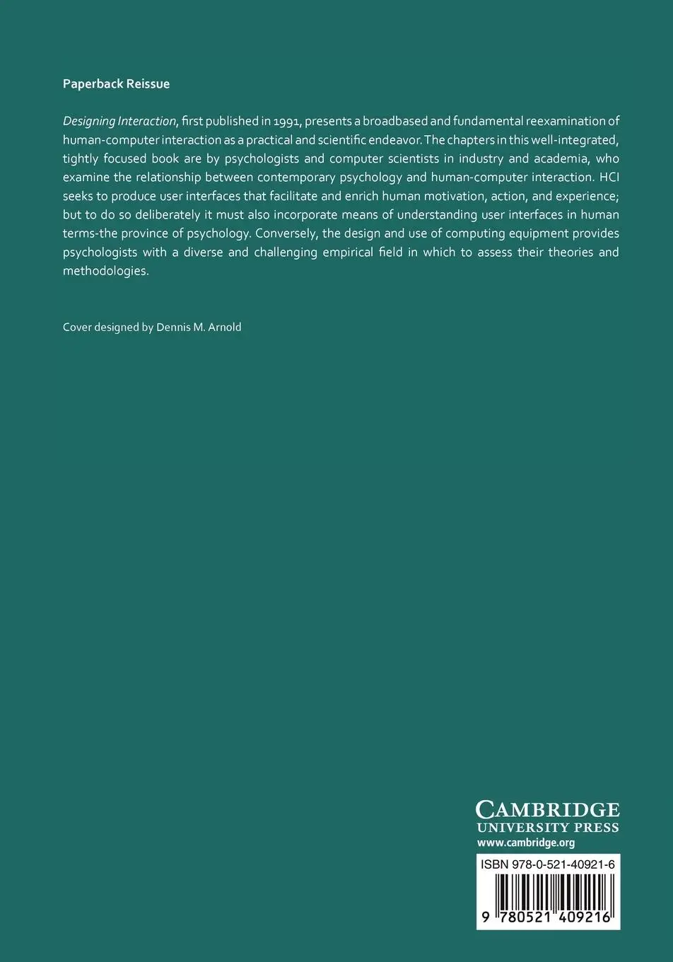 Rückseite: 9780521409216 | Designing Interaction | Psychology at the Human-Computer Interface