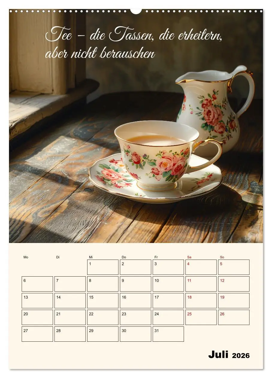 Bild: 9783516259216 | Du, mein geliebter Tee (hochwertiger Premium Wandkalender 2026 DIN...