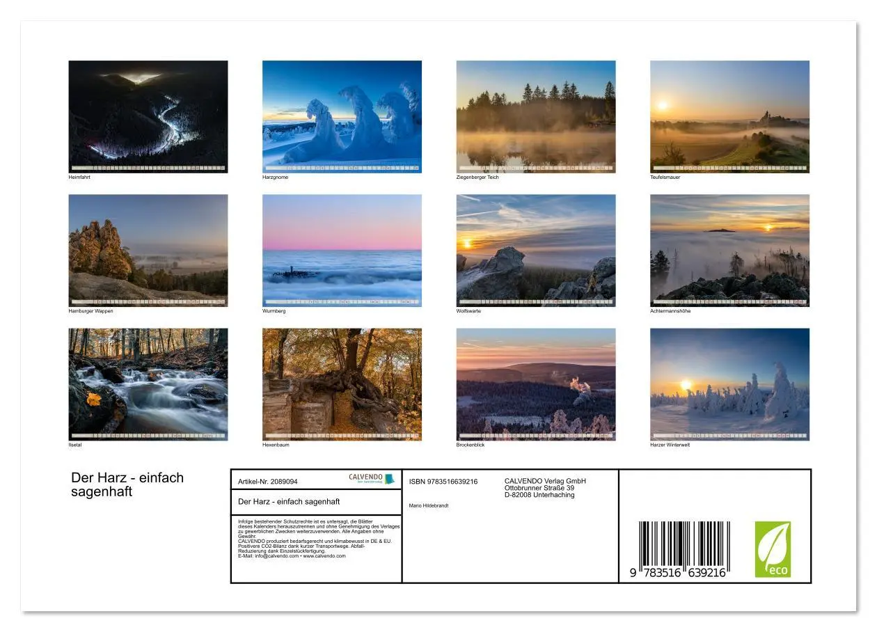 Bild: 9783516639216 | Der Harz - einfach sagenhaft (Wandkalender 2026 DIN A4 quer),...