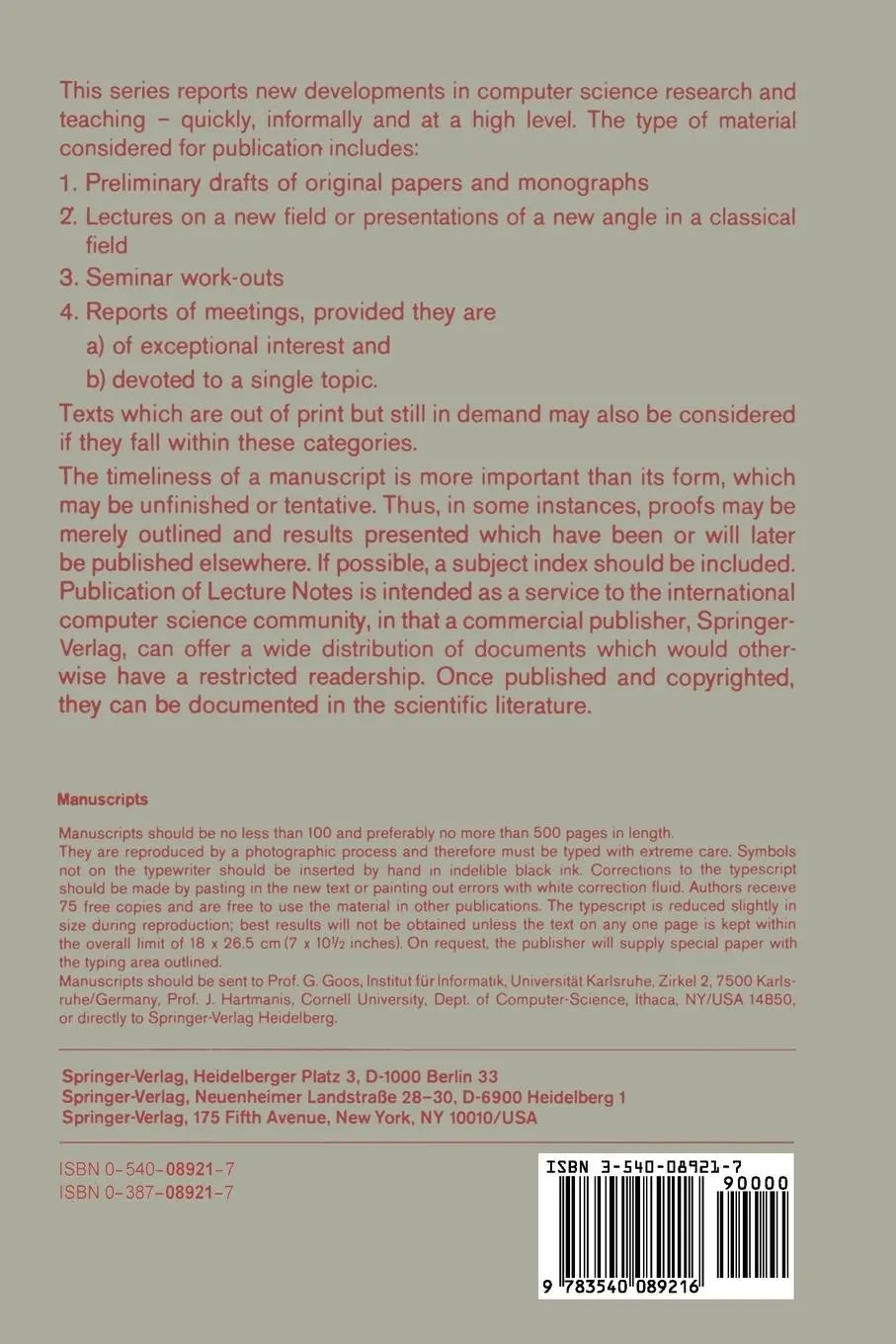 Rückseite: 9783540089216 | Mathematical Foundations of Computer Science 1978 | J. Winkowski | ix
