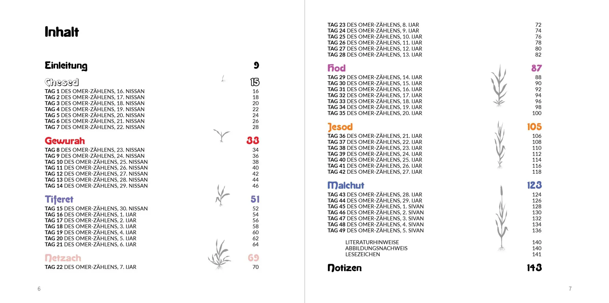 Bild: 9783949819216 | Omer-Kalender | 49 Meditationen zu spirituellem Wachstum | Hana Gross
