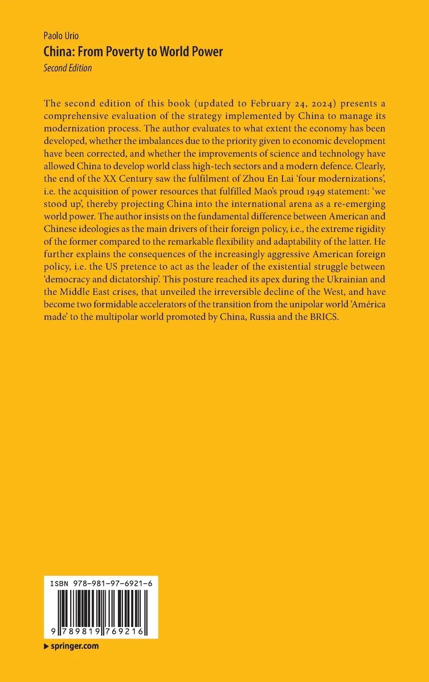Rückseite: 9789819769216 | China: From Poverty to World Power | Paolo Urio | Buch | xxvi | 2024