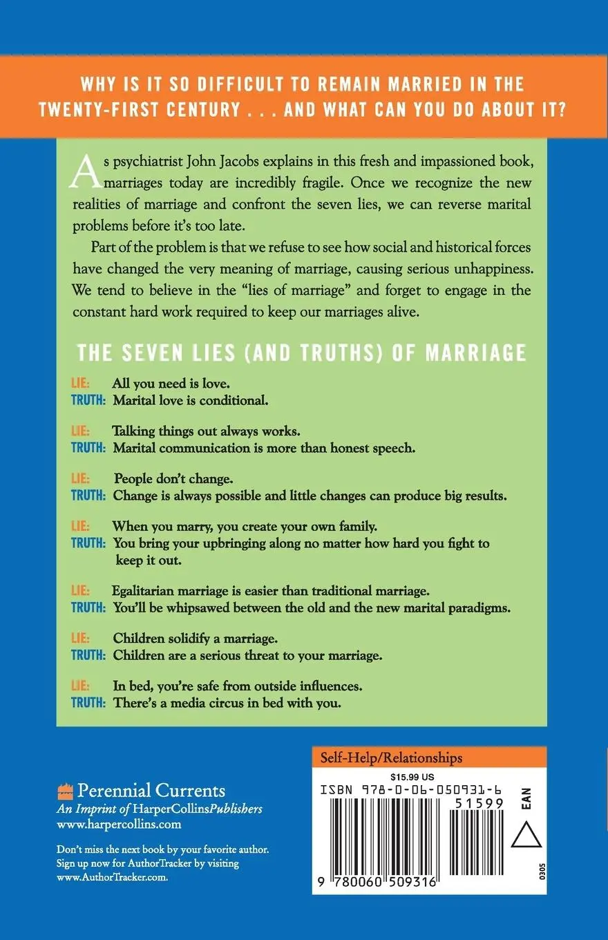 Rückseite: 9780060509316 | All You Need Is Love and Other Lies about Marriage | John W Jacobs