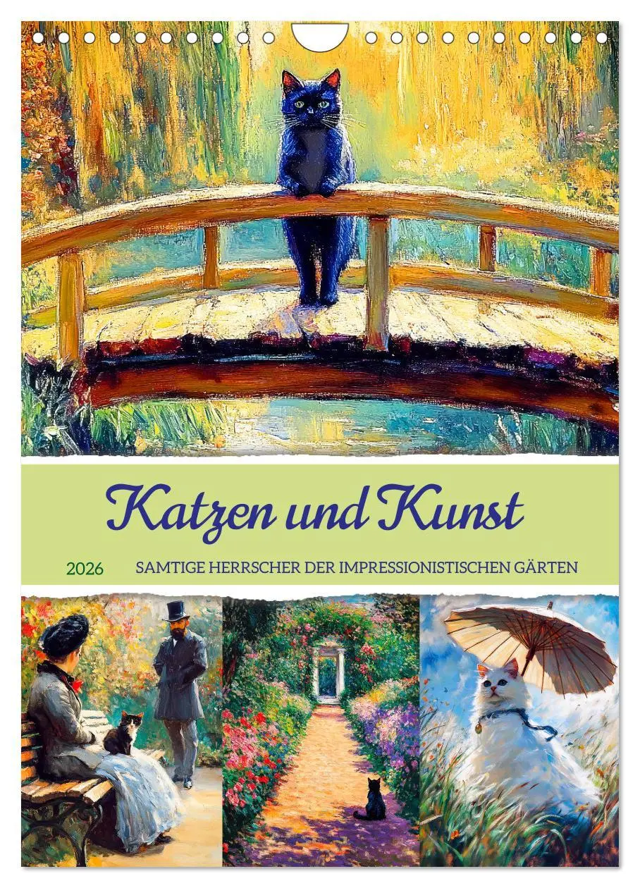 Cover: 9783516249316 | Katzen und Kunst - Samtige Herrscher der impressionistischen Gärten...