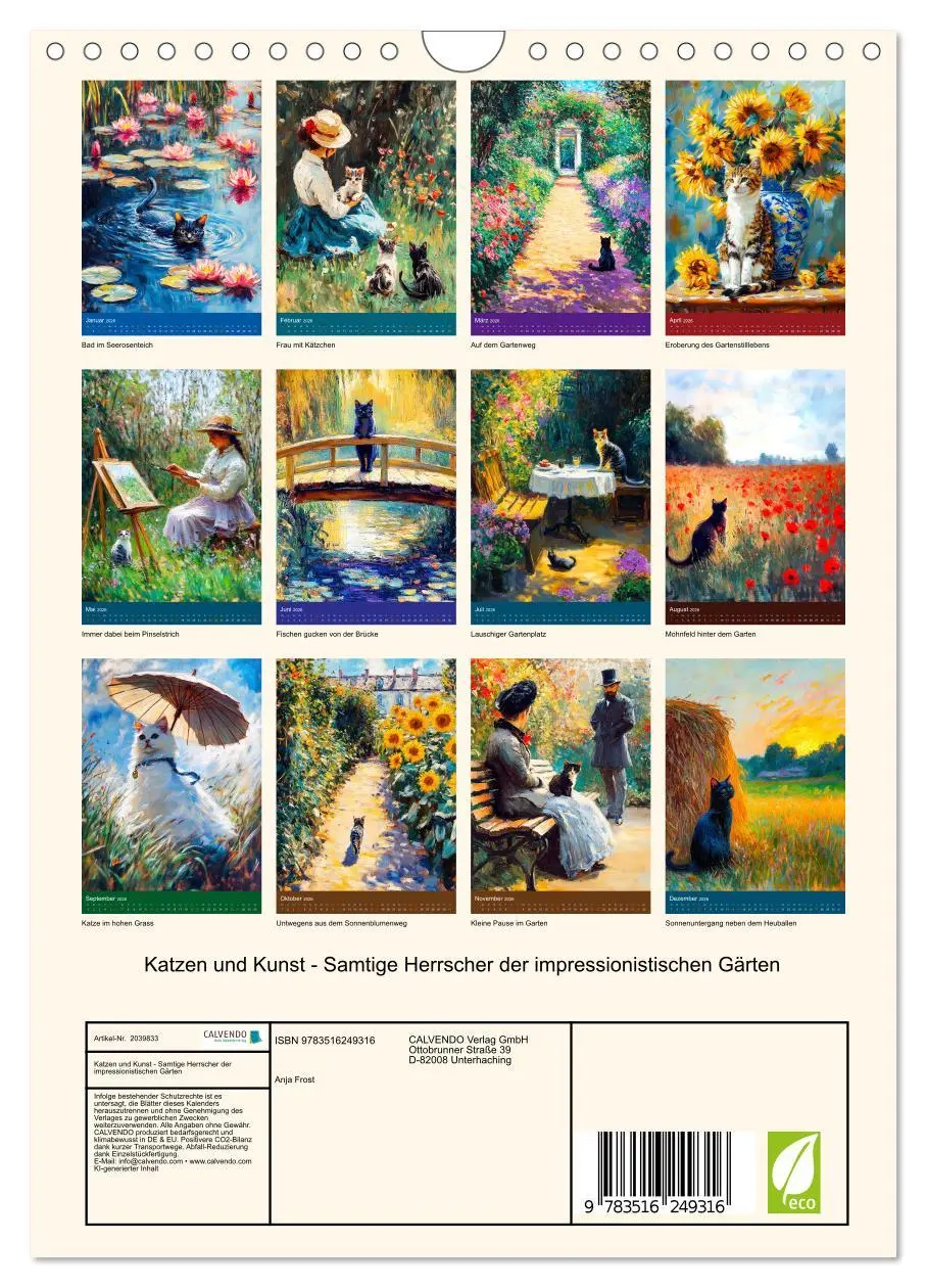 Bild: 9783516249316 | Katzen und Kunst - Samtige Herrscher der impressionistischen Gärten...