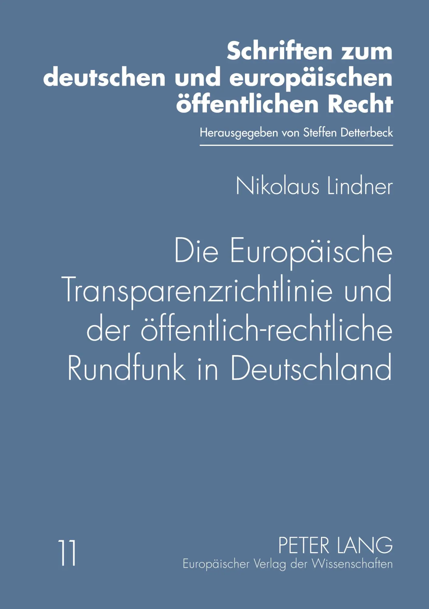 Cover: 9783631539316 | Die Europäische Transparenzrichtlinie und der öffentlich-rechtliche...