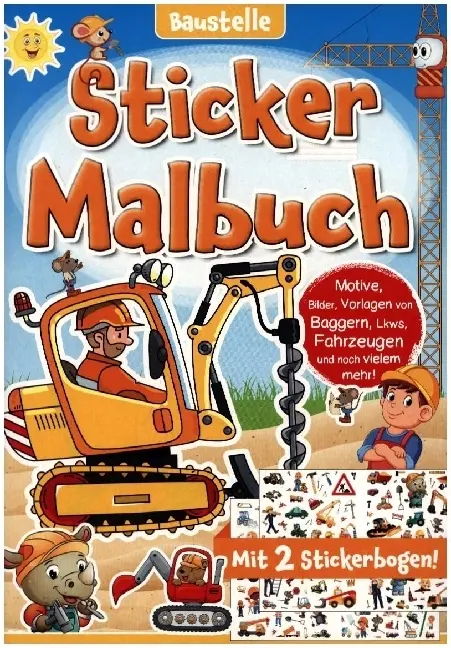 Cover: 4019393989416 | Sticker Malbuch: Baustelle | media Verlagsgesellschaft mbH | Broschüre