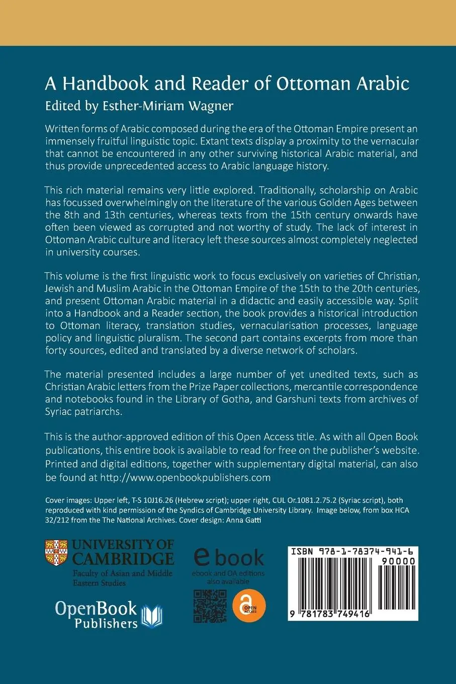 Rückseite: 9781783749416 | A Handbook and Reader of Ottoman Arabic | Esther-Miriam Wagner | Buch