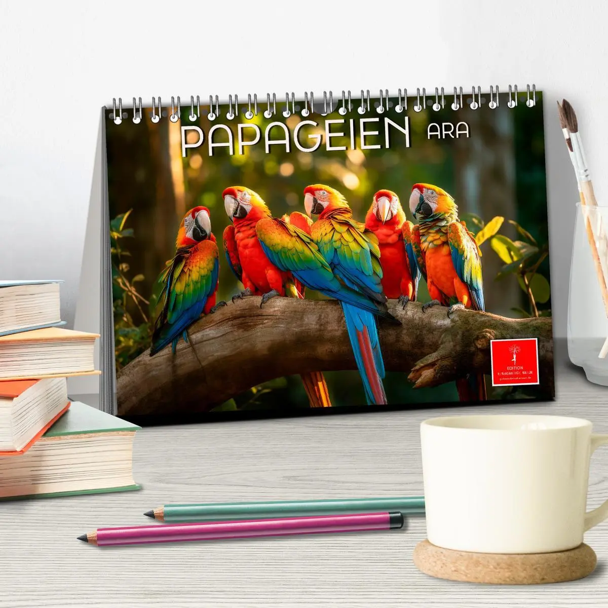 Bild: 9783457529416 | Papageien - Ara (Tischkalender 2026 DIN A5 quer), CALVENDO...