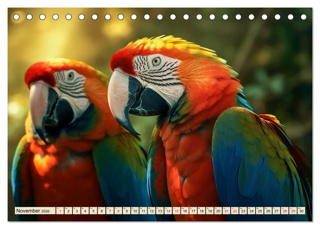 Bild: 9783457529416 | Papageien - Ara (Tischkalender 2026 DIN A5 quer), CALVENDO...