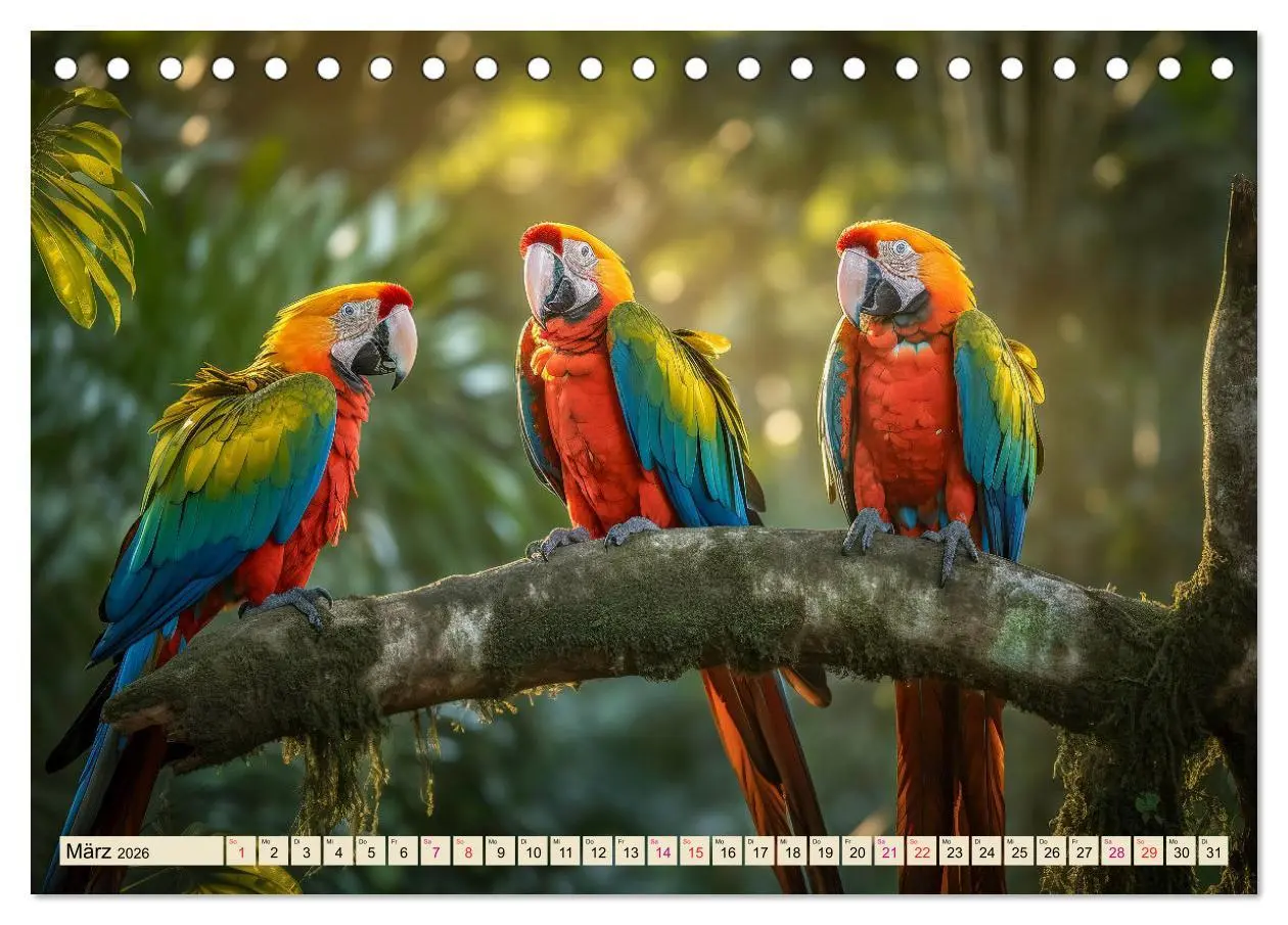 Bild: 9783457529416 | Papageien - Ara (Tischkalender 2026 DIN A5 quer), CALVENDO...