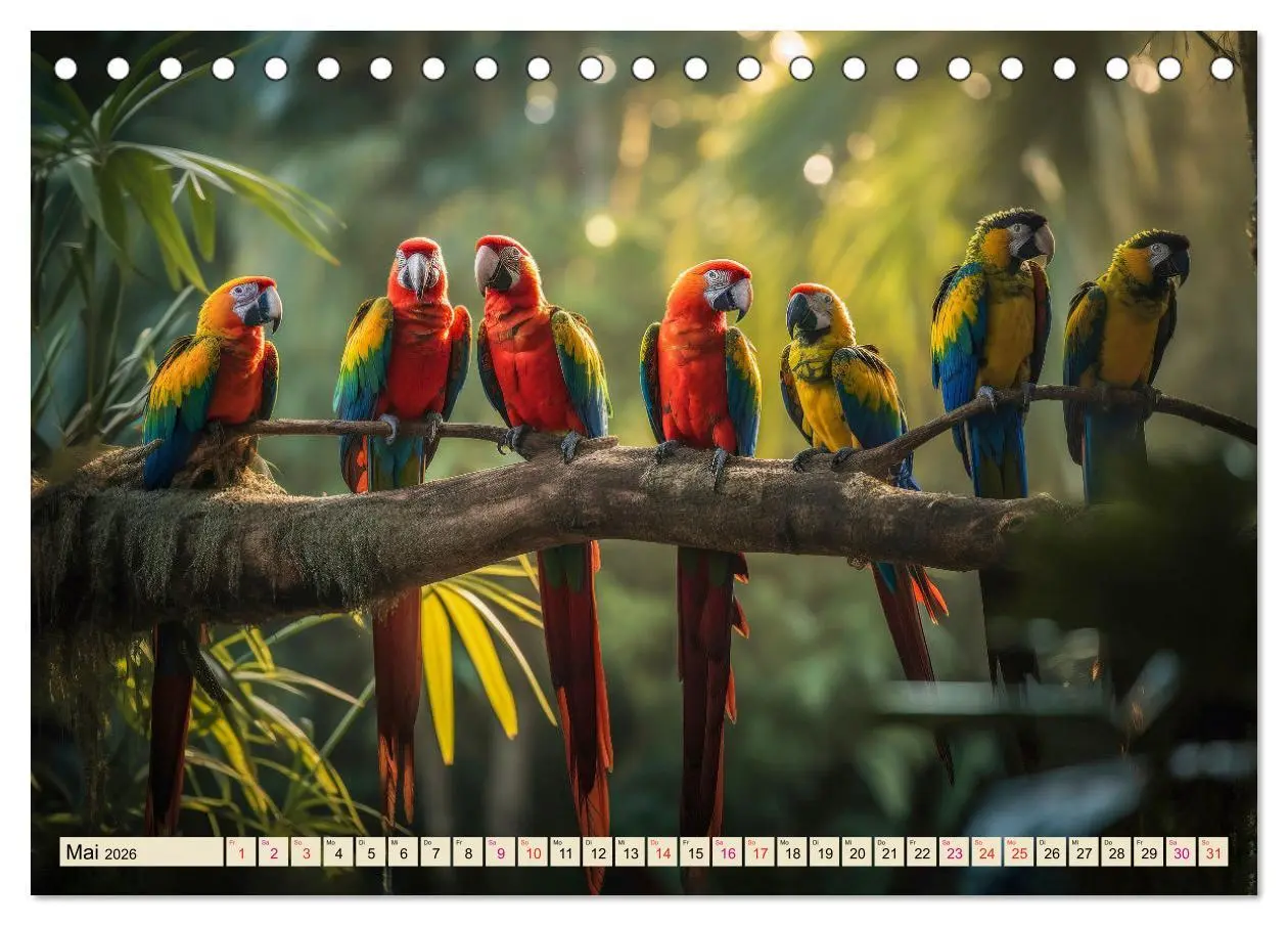 Bild: 9783457529416 | Papageien - Ara (Tischkalender 2026 DIN A5 quer), CALVENDO...