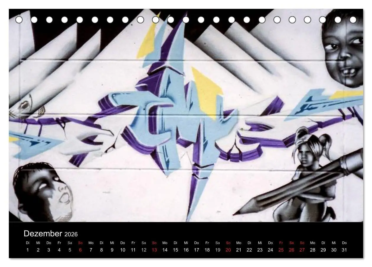 Bild: 9783516169416 | Graffiti - Kunst aus der Dose (Tischkalender 2026 DIN A5 quer),...