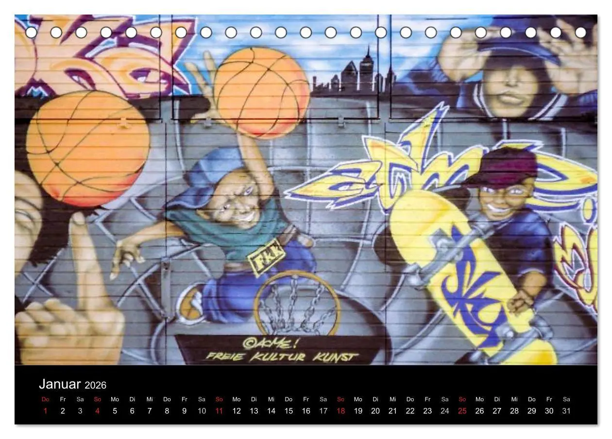 Bild: 9783516169416 | Graffiti - Kunst aus der Dose (Tischkalender 2026 DIN A5 quer),...