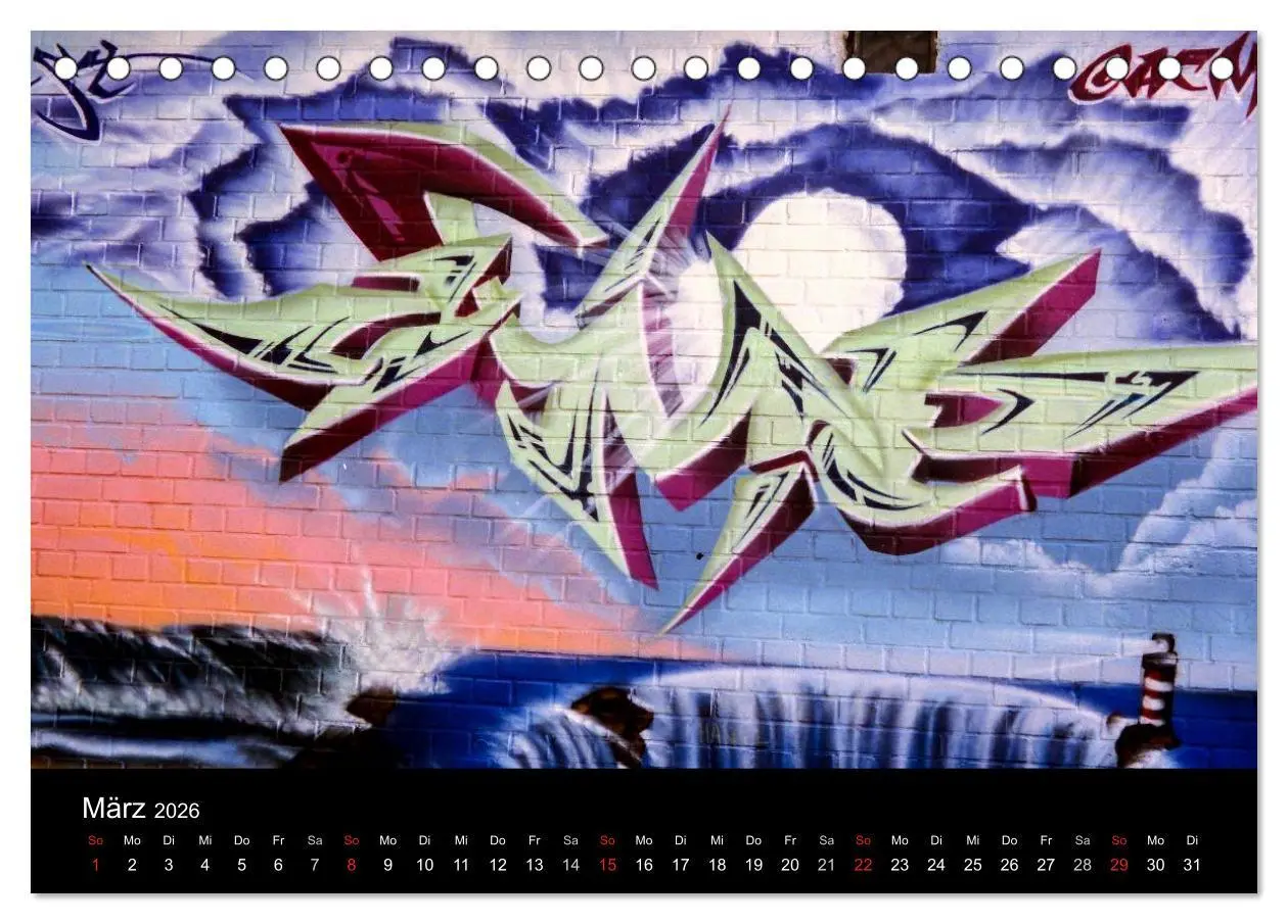 Bild: 9783516169416 | Graffiti - Kunst aus der Dose (Tischkalender 2026 DIN A5 quer),...