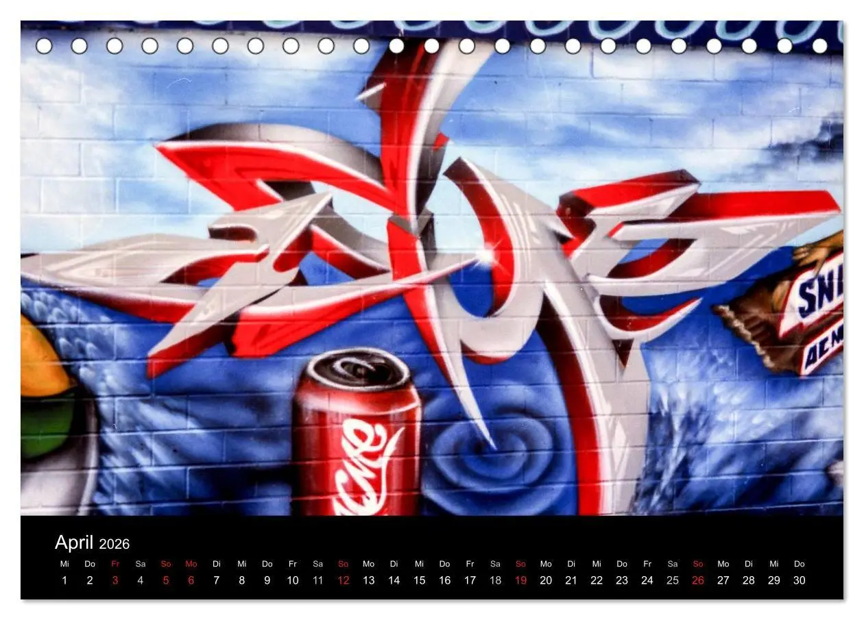 Bild: 9783516169416 | Graffiti - Kunst aus der Dose (Tischkalender 2026 DIN A5 quer),...
